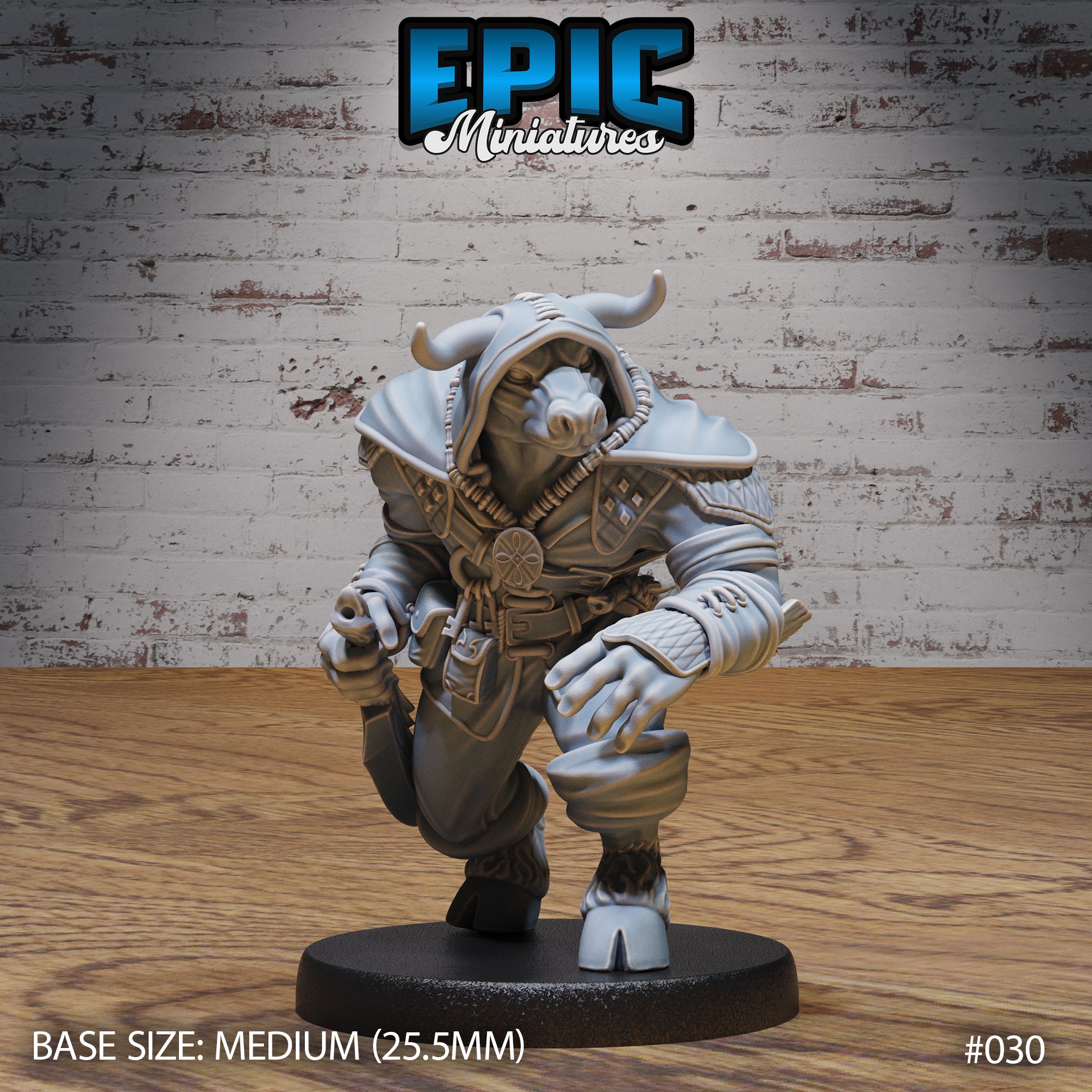 Minotaur Tribe Rogue / Minotaurfolk Thief / Taurus Folk Bandit Warrior / Bulky Horned Fighter / Bull Human Minotaur Hybrid Beast / Ancient Greek Monster / Roman Myth Animal / Olympian Encounter
